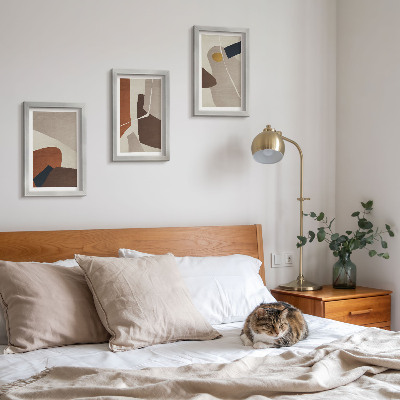 Set 3 slike u okviru Apstraktni boho oblici slikanja u modernom stilu
