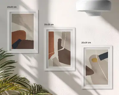 Set 3 slike u okviru apstraktni boho stil