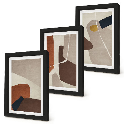 Set 3 slike u okviru Apstraktni boho oblici slikanja u modernom stilu