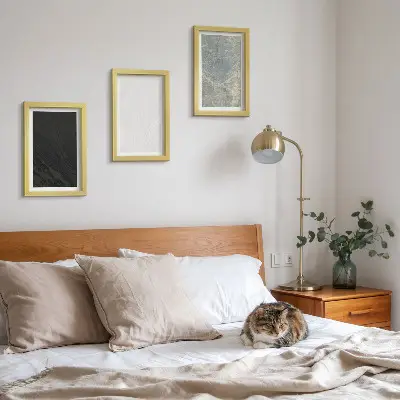 Zidna galerija slika elegantne kamene strukture u raznim bojama
