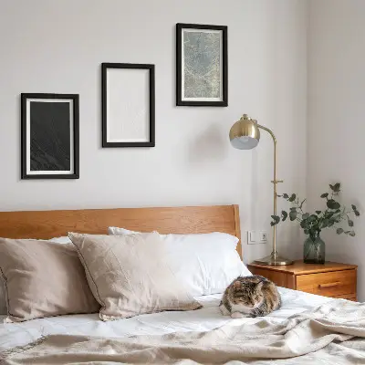 Zidna galerija slika elegantne kamene strukture u raznim bojama