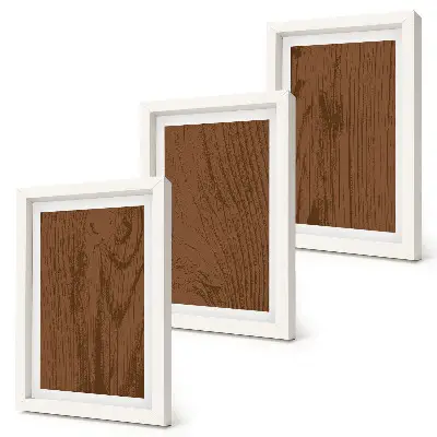 Set 3 slike u okviru uzorak teksture drvene kore u minimalističkom stilu