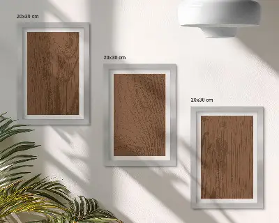 Set 3 slike u okviru uzorak teksture drvene kore u minimalističkom stilu