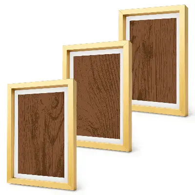 Set 3 slike u okviru uzorak teksture drvene kore u minimalističkom stilu