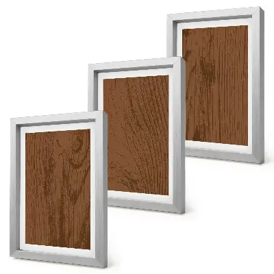 Set 3 slike u okviru uzorak teksture drvene kore u minimalističkom stilu
