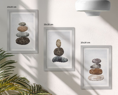 Zidna galerija slika Hrpe kamenja minimalističko boho slikarstvo