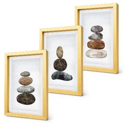 Zidna galerija slika minimalističko boho slikarstvo s motivom hrpe kamenja
