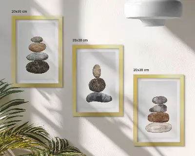 Zidna galerija slika minimalističko boho slikarstvo s motivom hrpe kamenja