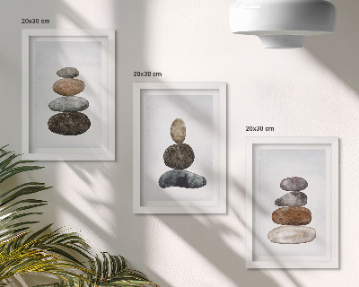 Zidna galerija slika Hrpe kamenja minimalističko boho slikarstvo