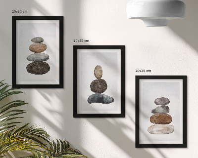 Zidna galerija slika Hrpe kamenja minimalističko boho slikarstvo