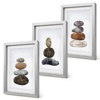 Zidna galerija slika Hrpe kamenja minimalističko boho slikarstvo