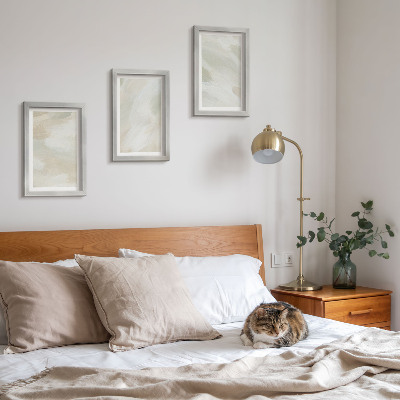Set 3 slike u okviru Svijetle apstraktne boje na platnu, nježan boho stil