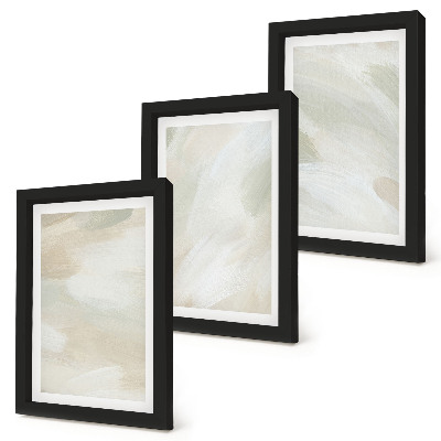 Set 3 slike u okviru Svijetle apstraktne boje na platnu, nježan boho stil
