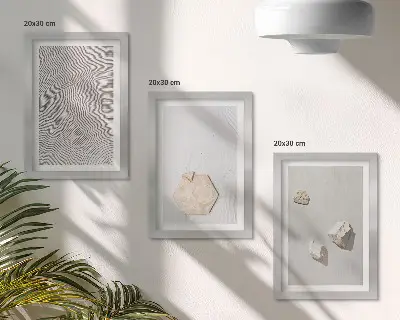 Komplet slika u okviru lagane teksture na pijesku u nježnom boho stilu