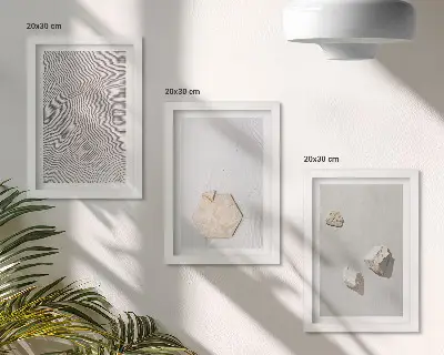 Komplet slika u okviru lagane teksture na pijesku u nježnom boho stilu