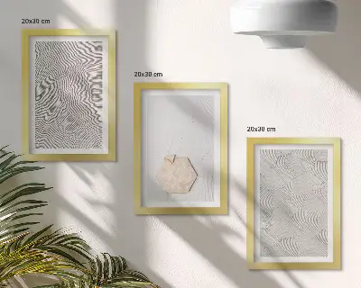 Zidna galerija slika nježan boho stil s laganim teksturama na pijesku