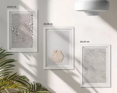 Zidna galerija slika nježan boho stil s laganim teksturama na pijesku