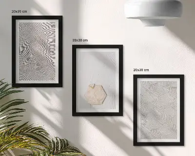 Zidna galerija slika nježan boho stil s laganim teksturama na pijesku