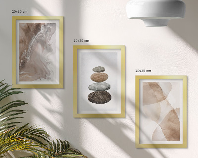 Set 3 slike u okviru Apstraktni oblici oslikani u strukturama u pastelnim bojama