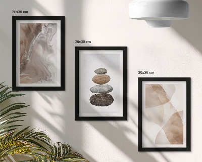 Set 3 slike u okviru Apstraktni oblici oslikani u strukturama u pastelnim bojama