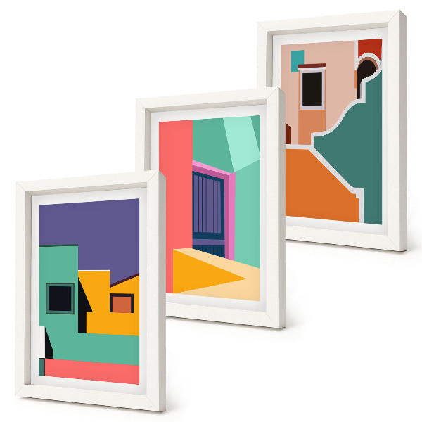 Zidna galerija slika Šarene ilustracije grada u modernom stilu