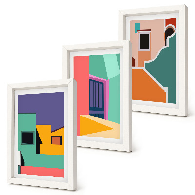 Zidna galerija slika Šarene ilustracije grada u modernom stilu