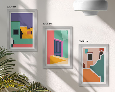 Zidna galerija slika Šarene ilustracije grada u modernom stilu