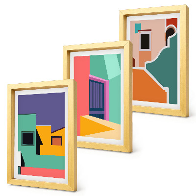 Zidna galerija slika Šarene ilustracije grada u modernom stilu