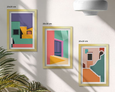 Zidna galerija slika Šarene ilustracije grada u modernom stilu