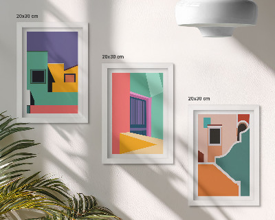 Zidna galerija slika Šarene ilustracije grada u modernom stilu