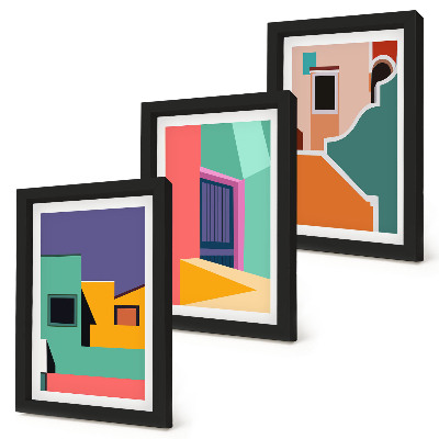 Zidna galerija slika Šarene ilustracije grada u modernom stilu