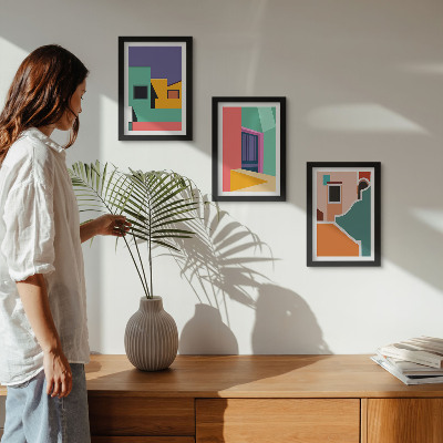 Zidna galerija slika Šarene ilustracije grada u modernom stilu