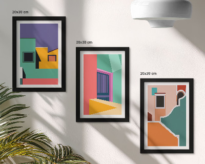 Zidna galerija slika Šarene ilustracije grada u modernom stilu