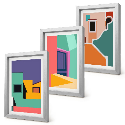 Zidna galerija slika Šarene ilustracije grada u modernom stilu