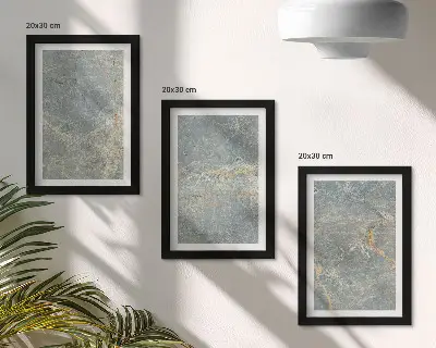 Dekorativna kamena struktura od zelenog žilnatog mramora set od 3 slike u okviru