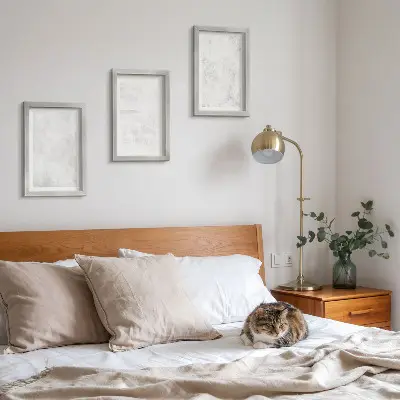 Komplet slika u okviru bijele mrlje na minimalističkoj pozadini