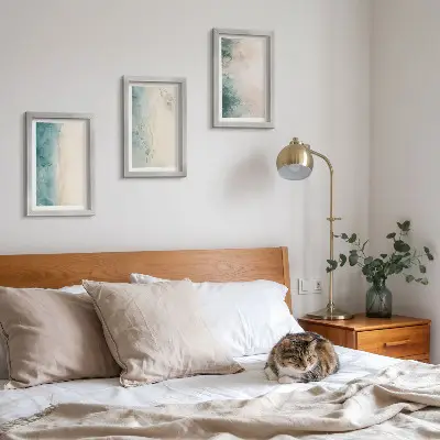 Komplet slika u okviru akvareli na platnu minimalističkog stila