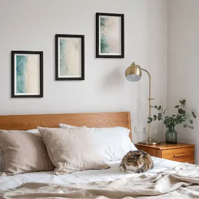 Komplet slika u okviru akvareli na platnu minimalističkog stila