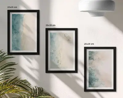 Komplet slika u okviru akvareli na platnu minimalističkog stila