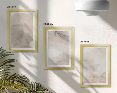 Zidna galerija slika s teksturom prolivenih akvarelnih boja u boho stilu
