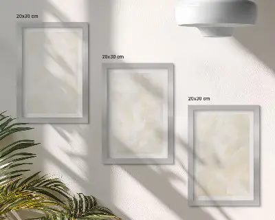 Set od 3 slike u okviru dizajn s teksturom poteza kistom u svijetlim tonovima