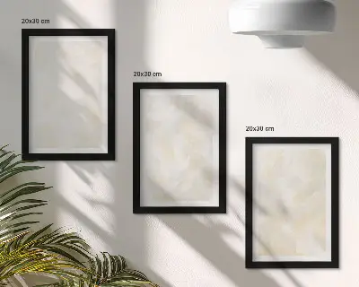 Set od 3 slike u okviru dizajn s teksturom poteza kistom u svijetlim tonovima