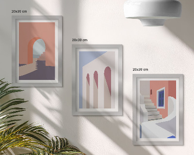 Zidna galerija slika Ilustracije urbane arhitekture u minimalističkom stilu