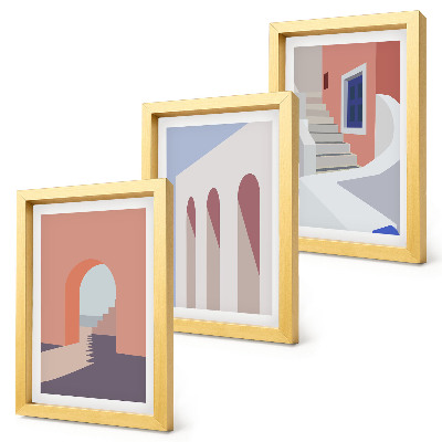 Zidna galerija slika Ilustracije urbane arhitekture u minimalističkom stilu