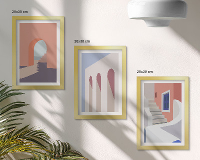 Zidna galerija slika Ilustracije urbane arhitekture u minimalističkom stilu