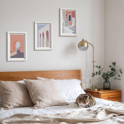 Zidna galerija slika Ilustracije urbane arhitekture u minimalističkom stilu