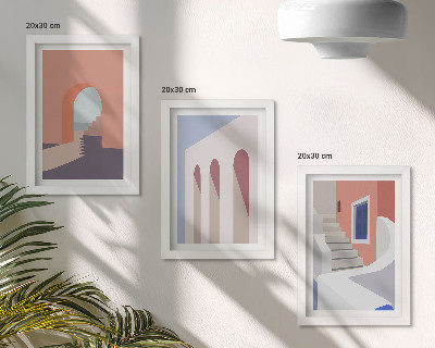 Zidna galerija slika Ilustracije urbane arhitekture u minimalističkom stilu