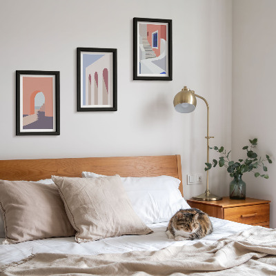 Zidna galerija slika Ilustracije urbane arhitekture u minimalističkom stilu