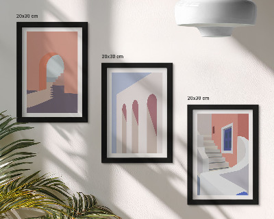 Zidna galerija slika Ilustracije urbane arhitekture u minimalističkom stilu