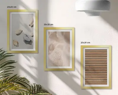 Set od 3 slike u okviru kamenje, drvo, tkanina i razne teksture